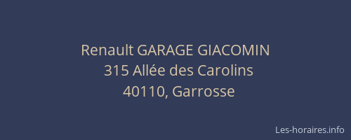 Renault GARAGE GIACOMIN