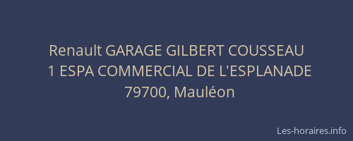 Renault GARAGE GILBERT COUSSEAU