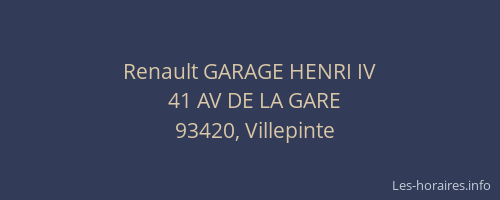 Renault GARAGE HENRI IV