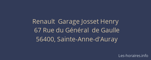 Renault  Garage Josset Henry