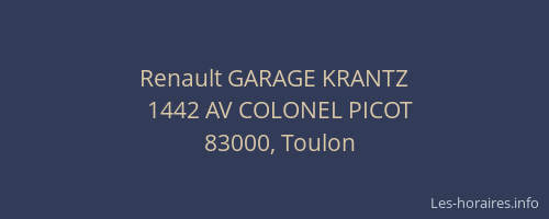 Renault GARAGE KRANTZ