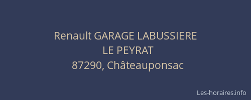 Renault GARAGE LABUSSIERE