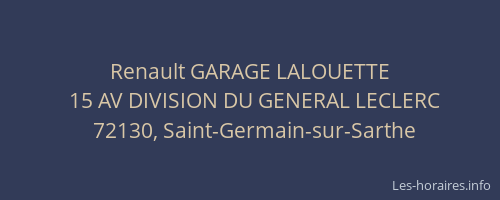 Renault GARAGE LALOUETTE