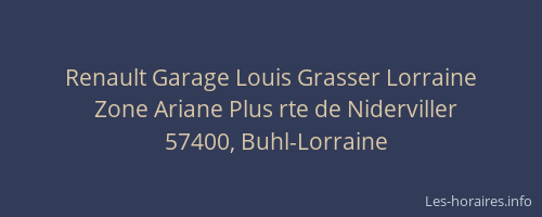 Renault Garage Louis Grasser Lorraine