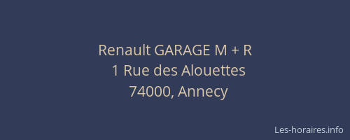 Renault GARAGE M + R