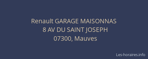 Renault GARAGE MAISONNAS