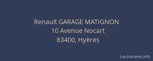 Renault GARAGE MATIGNON