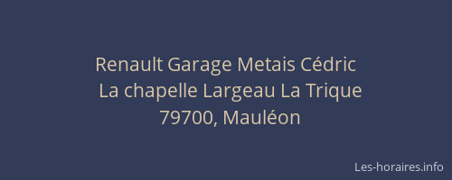 Renault Garage Metais C&eacute;dric