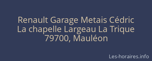Renault Garage Metais Cédric