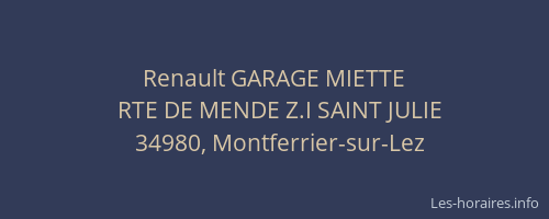 Renault GARAGE MIETTE