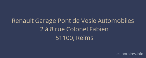 Renault Garage Pont de Vesle Automobiles