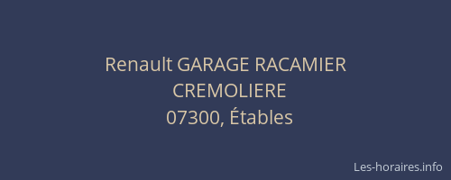 Renault GARAGE RACAMIER