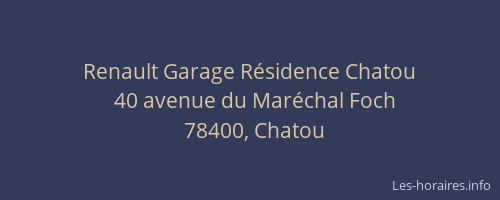 Renault Garage Résidence Chatou