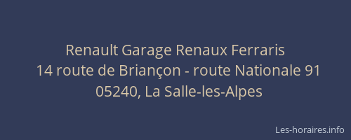 Renault Garage Renaux Ferraris