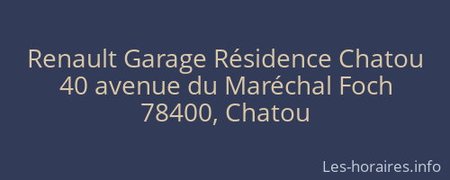 Renault Garage Résidence Chatou