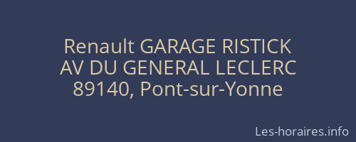 Renault GARAGE RISTICK