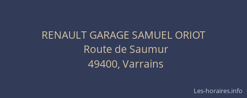 RENAULT GARAGE SAMUEL ORIOT