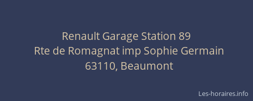 Renault Garage Station 89