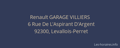 Renault GARAGE VILLIERS