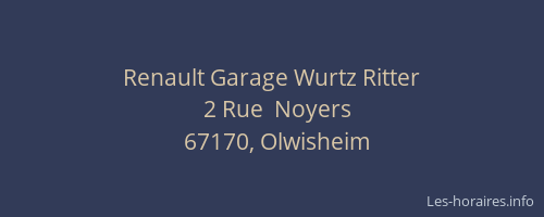 Renault Garage Wurtz Ritter