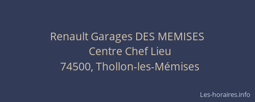 Renault Garages DES MEMISES