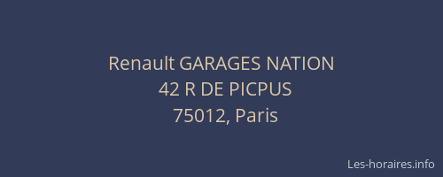 Renault GARAGES NATION