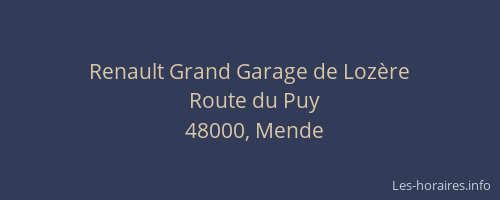 Renault Grand Garage de Lozère