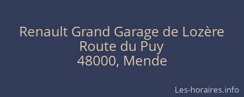 Renault Grand Garage de Lozère