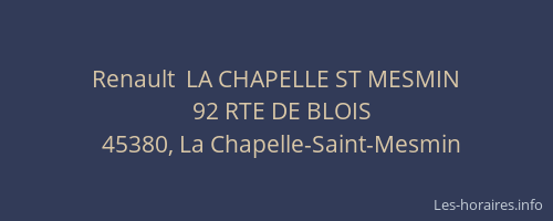 Renault  LA CHAPELLE ST MESMIN