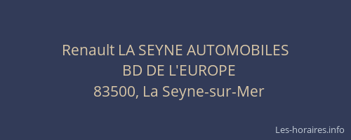 Renault LA SEYNE AUTOMOBILES