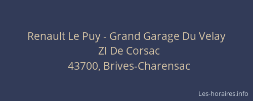 Renault Le Puy - Grand Garage Du Velay