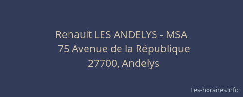 Renault LES ANDELYS - MSA