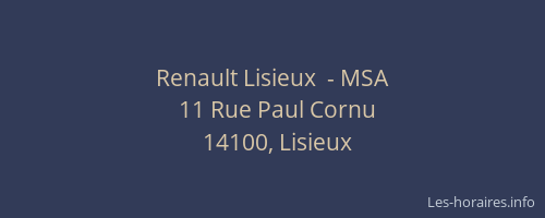 Renault Lisieux  - MSA