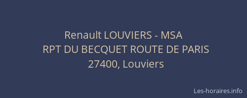 Renault LOUVIERS - MSA