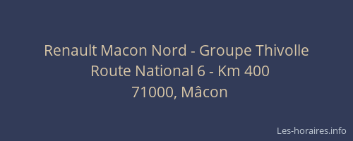 Renault Macon Nord - Groupe Thivolle