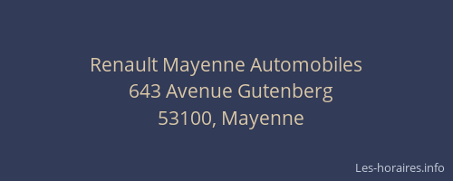 Renault Mayenne Automobiles