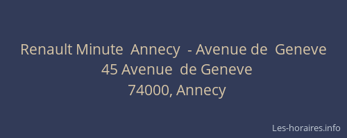 Renault Minute  Annecy  - Avenue de  Geneve