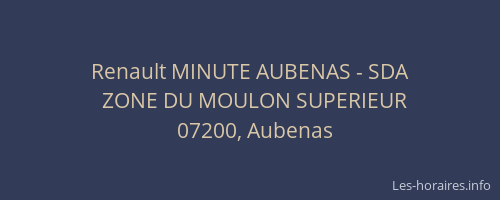 Renault MINUTE AUBENAS - SDA
