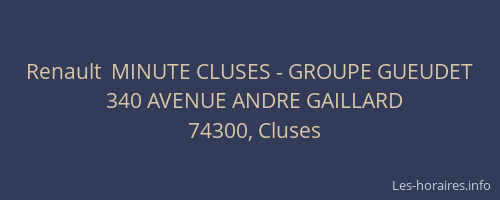 Renault  MINUTE CLUSES - GROUPE GUEUDET