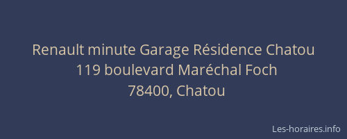Renault minute Garage Résidence Chatou