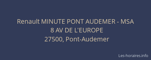 Renault MINUTE PONT AUDEMER - MSA