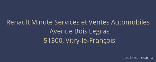 Renault Minute Services et Ventes Automobiles