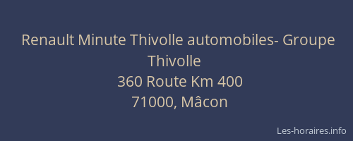 Renault Minute Thivolle automobiles- Groupe Thivolle