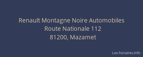 Renault Montagne Noire Automobiles