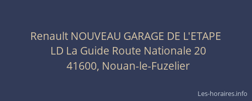 Renault NOUVEAU GARAGE DE L'ETAPE