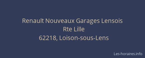 Renault Nouveaux Garages Lensois