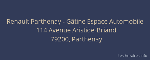 Renault Parthenay - G&acirc;tine Espace Automobile