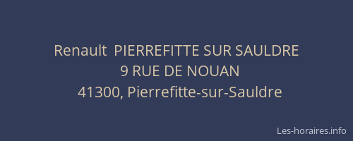 Renault  PIERREFITTE SUR SAULDRE