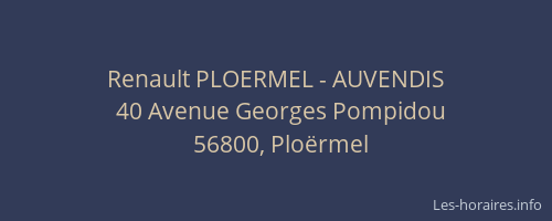 Renault PLOERMEL - AUVENDIS