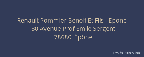 Renault Pommier Benoit Et Fils - Epone